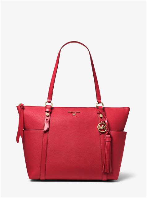 michael kors top zip saffiano leather tote|sullivan large multifunction leather tote.